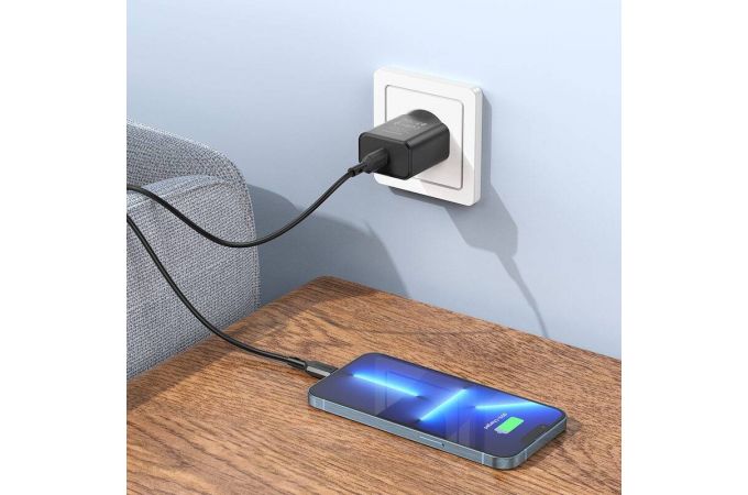 Сетевое зарядное устройство USB-C BOROFONE BA71A PD 20W (черный) Сетевое зарядное устройство USB-C BOROFONE BA71A PD 20W (черный)