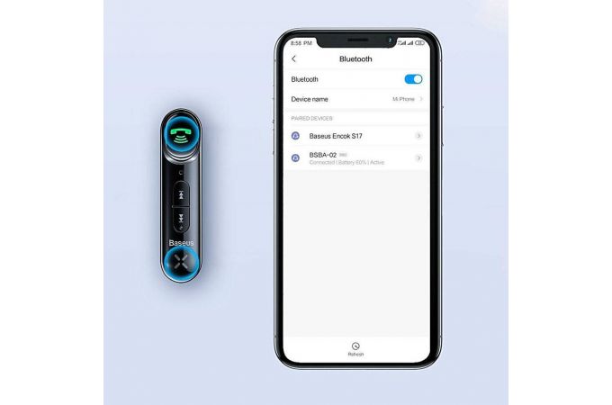 Bluetooth адаптер для автомагнитолы BASEUS Qiyin AUX (черный) Bluetooth адаптер для автомагнитолы BASEUS Qiyin AUX (черный)