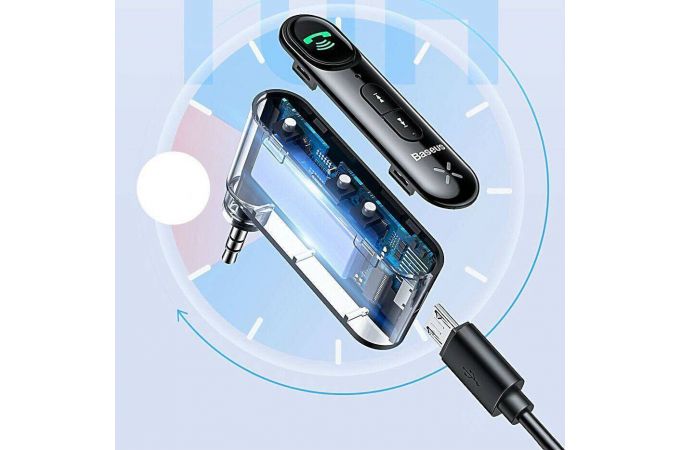 Bluetooth адаптер для автомагнитолы BASEUS Qiyin AUX (черный) Bluetooth адаптер для автомагнитолы BASEUS Qiyin AUX (черный)