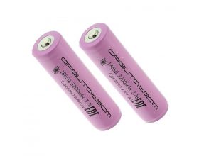 Аккумулятор Орбита18650 (2200mA, 3,7В с пином) с защитой (УПАКОВКА 2ШТ)