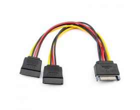 Кабель для блока питания SATA Power (папа) - 2 x SATA Power (мама) Кабель для блока питания SATA Power (папа) - 2 x SATA Power (мама)