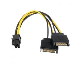 Кабель для блока питания 2 х SATA Power (папа) - PCI-E (папа) 6pin Кабель для блока питания 2 х SATA Power (папа) - PCI-E (папа) 6pin