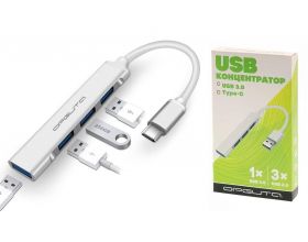 Разветвитель USB HUB Орбита OT-PCR18 TYPE-C (4*USB) (серебристый) Разветвитель USB HUB Орбита OT-PCR18 TYPE-C (4*USB) (серебристый)
