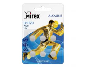 Батарейка часовая Mirex AG8 / LR1120  1,5V  цена за 6 шт, блистер (23702-LR1120-E6) Батарейка часовая Mirex AG8 / LR1120  1,5V  цена за 6 шт, блистер (23702-LR1120-E6)