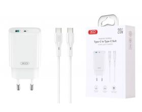 Сетевое зарядное устройство USB + USB-C + кабель Type-C – Type-C XO CE29 20W Fast Charger White Сетевое зарядное устройство USB + USB-C + кабель Type-C – Type-C XO CE29 20W Fast Charger White