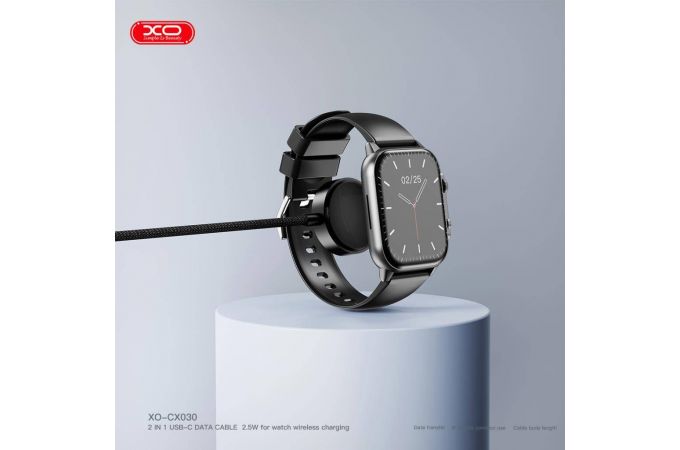 Беспроводное зарядное устройство XO CX030 Type-c to Type-c+ Metal Apple Watch Watch Charger Braided Cable Black Беспроводное зарядное устройство XO CX030 Type-c to Type-c+ Metal Apple Watch Watch Charger Braided Cable Black