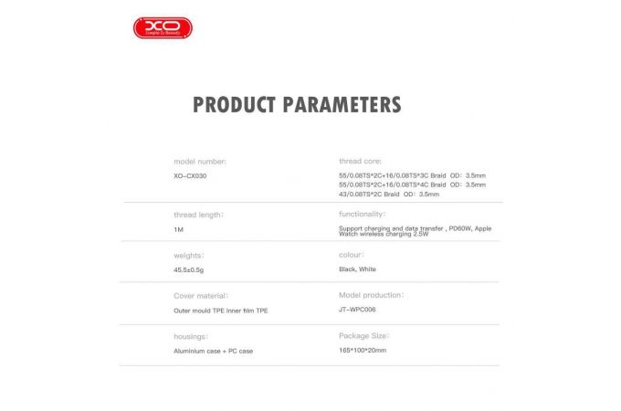 Беспроводное зарядное устройство XO CX030 Type-c to Type-c+ Metal Apple Watch Watch Charger Braided Cable Black Беспроводное зарядное устройство XO CX030 Type-c to Type-c+ Metal Apple Watch Watch Charger Braided Cable Black