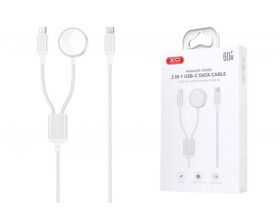 Беспроводное зарядное устройство XO CX030 Type-c to Type-c+ Metal Apple Watch Watch Charger Braided Cable White Беспроводное зарядное устройство XO CX030 Type-c to Type-c+ Metal Apple Watch Watch Charger Braided Cable White