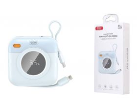 Универсальный дополнительный аккумулятор Power Bank XO PR258 self type-c cable, apple cable digital fast charger 22.5W/20W 10000mAh blue