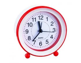 Часы-будильник Perfeo Quartz "PF-TC-007", круглые диам. 10,5 см, красные Часы-будильник Perfeo Quartz "PF-TC-007", круглые диам. 10,5 см, красные