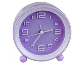 Часы-будильник Perfeo Quartz "PF-TC-007", круглые диам. 10,5 см, фиолетовые Часы-будильник Perfeo Quartz "PF-TC-007", круглые диам. 10,5 см, фиолетовые