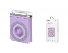 Универсальный дополнительный аккумулятор Power Bank XO PR226 QC22.5W/PD20W Mini Transparent Magnetic Quick Charger with Light 10000mAh Purple