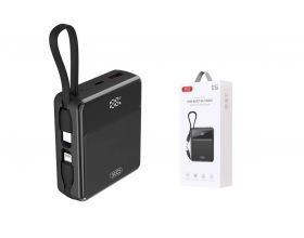 Универсальный дополнительный аккумулятор Power Bank XO PR224 QC 22.5W/PD 22.5W Mini Digital Fast Charger Self-charging Dual Cable 10000mAh Black Универсальный дополнительный аккумулятор Power Bank XO PR224 QC 22.5W/PD 22.5W Mini Digital Fast Charger Self-charging Dual Cable 10000mAh Black