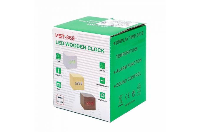 Часы настольные VST 869-1 (Красные цифры, светло-коричневый корпус) (без блока) Часы настольные VST 869-1 (Красные цифры, светло-коричневый корпус) (без блока)