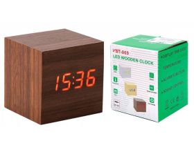 Часы настольные VST 869-1 без блока (Красные цифры, темно-коричневый корпус) Часы настольные VST 869-1 без блока (Красные цифры, темно-коричневый корпус)