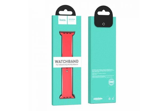 Ремешок для Apple Watch HOCO WA01 Классический спортивный силиконовый ремешок Flexible series (42-49 мм, красный) Ремешок для Apple Watch HOCO WA01 Классический спортивный силиконовый ремешок Flexible series (42-49 мм, красный)