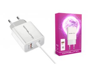 Сетевое зарядное устройство USB Орбита OT-APU56 PD+QC3.0, 3000mA (белый) Сетевое зарядное устройство USB Орбита OT-APU56 PD+QC3.0, 3000mA (белый)