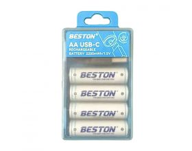 Аккумулятор AA BESTON 4 шт разъем USB-C 2200 mAh / 1,5V + кабель (2AC-60) (цена за 4 штуки) Аккумулятор AA BESTON 4 шт разъем USB-C 2200 mAh / 1,5V + кабель (2AC-60) (цена за 4 штуки)
