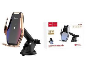 Держатель автомобильный для телефона HOCO S14 Золото + беспроводное ЗУ  (ABSOLUT) Держатель автомобильный для телефона HOCO S14 Золото + беспроводное ЗУ  (ABSOLUT)