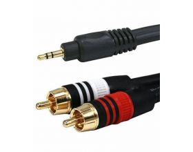 Кабель аудио Jack 3,5 - 2 RCA (папа - папа) 3 м черный HQ (TRS206) Кабель аудио Jack 3,5 - 2 RCA (папа - папа) 3 м черный HQ (TRS206)
