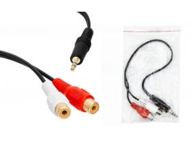 Кабель аудио Jack 3,5 (папа) - 2 RCA (мама) 0,15 м Кабель аудио Jack 3,5 (папа) - 2 RCA (мама) 0,15 м