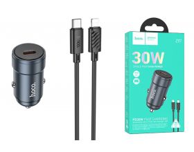 Автомобильное зарядное устройство АЗУ USB-C + кабель Lightning HOCO Z57 PD30W (серый) Автомобильное зарядное устройство АЗУ USB-C + кабель Lightning HOCO Z57 PD30W (серый)