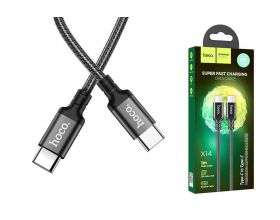 Кабель USB Type-C - USB Type-C HOCO X14, 2A (черный) 1м (в оплетке) Кабель USB Type-C - USB Type-C HOCO X14, 2A (черный) 1м (в оплетке)