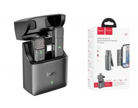 Микрофон беспроводной петличка HOCO S31 Stream wireless microphone + receiver Lightning серый Микрофон беспроводной петличка HOCO S31 Stream wireless microphone + receiver Lightning серый