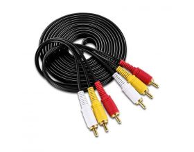 Кабель аудио видео 3 RCA (папа - папа) 3 м (RCA302) Кабель аудио видео 3 RCA (папа - папа) 3 м (RCA302)