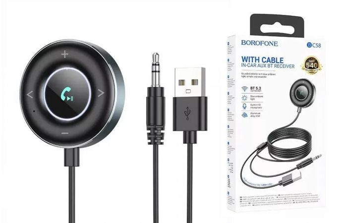 Bluetooth адаптер для автомагнитолы BOROFONE BC58 Gamble Bluetooth Car Receiver c AUX 3.5 mm входом (кабель) Bluetooth адаптер для автомагнитолы BOROFONE BC58 Gamble Bluetooth Car Receiver c AUX 3.5 mm входом (кабель)