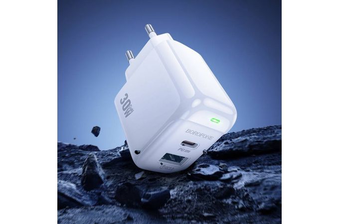 Сетевое зарядное устройство USB + USB-C BOROFONE BAS45A Potential PD30W+QC3.0 (белый)