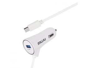 Автомобильное зарядное устройство АЗУ USB + кабель MicroUSB MUJU MJ-C07 (5B,3100mA) (белый) Автомобильное зарядное устройство АЗУ USB + кабель MicroUSB MUJU MJ-C07 (5B,3100mA) (белый)