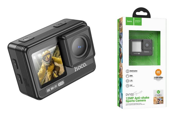 Экшен камера HOCO DV102 4K со стабилизацией изображения Экшен камера HOCO DV102 4K со стабилизацией изображения