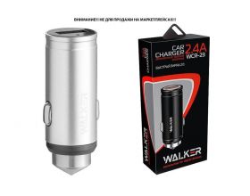 Автомобильное зарядное устройство АЗУ WALKER WCR-23, 3А, 18Вт,  быстрая зарядка QC 3.0, серебряное Автомобильное зарядное устройство АЗУ WALKER WCR-23, 3А, 18Вт,  быстрая зарядка QC 3.0, серебряное