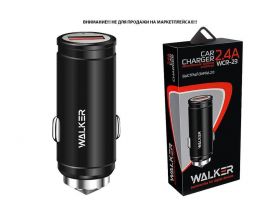 Автомобильное зарядное устройство АЗУ WALKER WCR-23, 3А, 18Вт, быстрая зарядка QC 3.0, черное Автомобильное зарядное устройство АЗУ WALKER WCR-23, 3А, 18Вт, быстрая зарядка QC 3.0, черное
