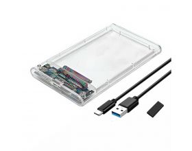 Кейс для HDD/SSD 2.5'' TYPE-C (USB3.1) - SATA пластик (прозрачный) Кейс для HDD/SSD 2.5'' TYPE-C (USB3.1) - SATA пластик (прозрачный)