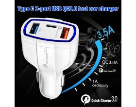 Автомобильное зарядное устройство АЗУ USB TDS TS-CAU33 QC3.0,3500mA (белый) Автомобильное зарядное устройство АЗУ USB TDS TS-CAU33 QC3.0,3500mA (белый)