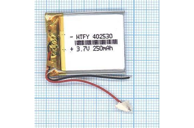 Аккумулятор Li-Pol (батарея) 4*25*30мм 2pin 3.7V/250mAh Аккумулятор Li-Pol (батарея) 4*25*30мм 2pin 3.7V/250mAh