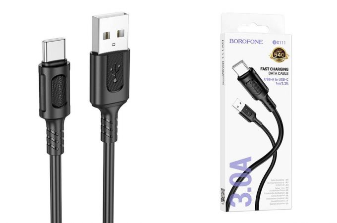 Кабель USB - USB Type-C BOROFONE BX111, (черный) 1м Кабель USB - USB Type-C BOROFONE BX111, (черный) 1м