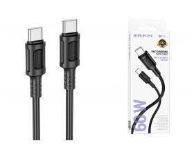 Кабель USB Type-C - USB Type-C BOROFONE BX111, PD60W (черный) 1м Кабель USB Type-C - USB Type-C BOROFONE BX111, PD60W (черный) 1м