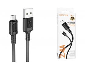 Кабель USB - MicroUSB BOROFONE BX111 2,4A (черный) 1м Кабель USB - MicroUSB BOROFONE BX111 2,4A (черный) 1м
