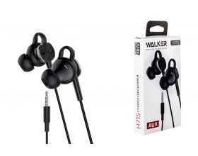 Наушники вакуумные проводные WALKER H715, микрофон, кнопка ответа, рег.громкости, черные